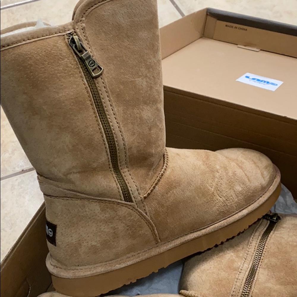 Lamo chestnut mid calf winter boots
